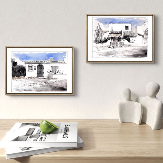 White Walls of Spain (Diptych)