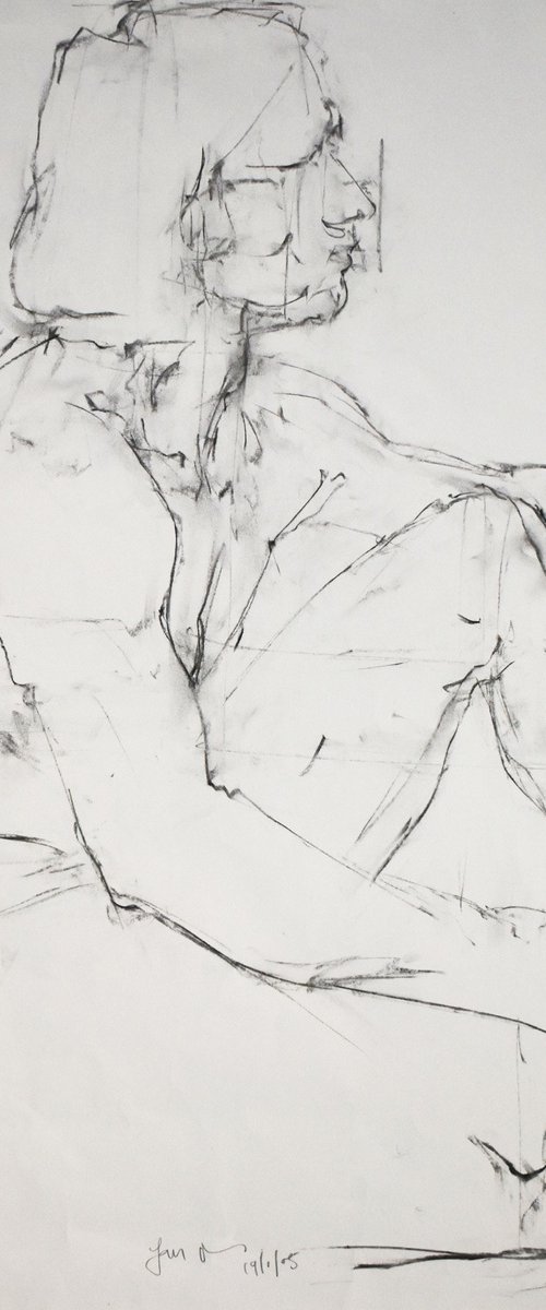 Study of a male Nude - Life Drawing No 639 by Ian McKay