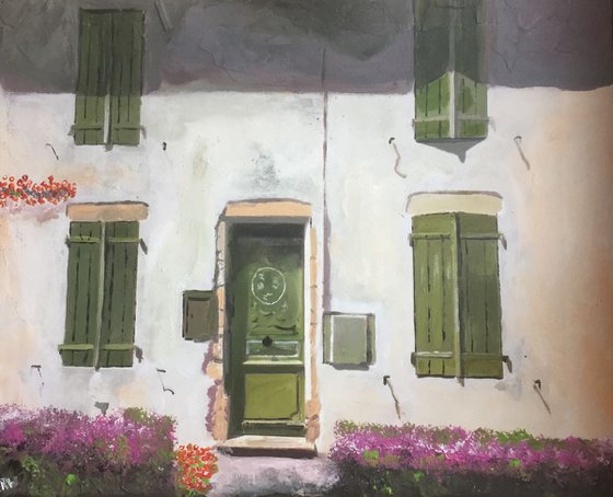 Lavender and Green Door