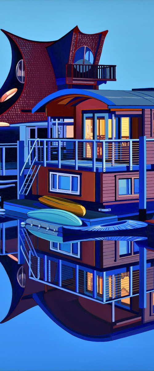 Sausalito Owl Houseboat by Alex Nizovsky