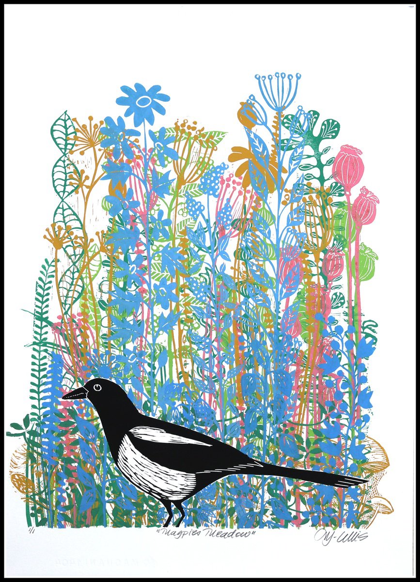 Magpie Flower Meadow by Mariann Johansen-Ellis