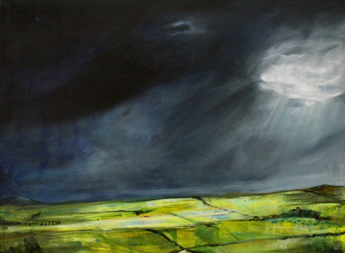 Abstract Animal Painting By Victoria Coleman, 24 X 18", The Light Of The Land, Original Artwork