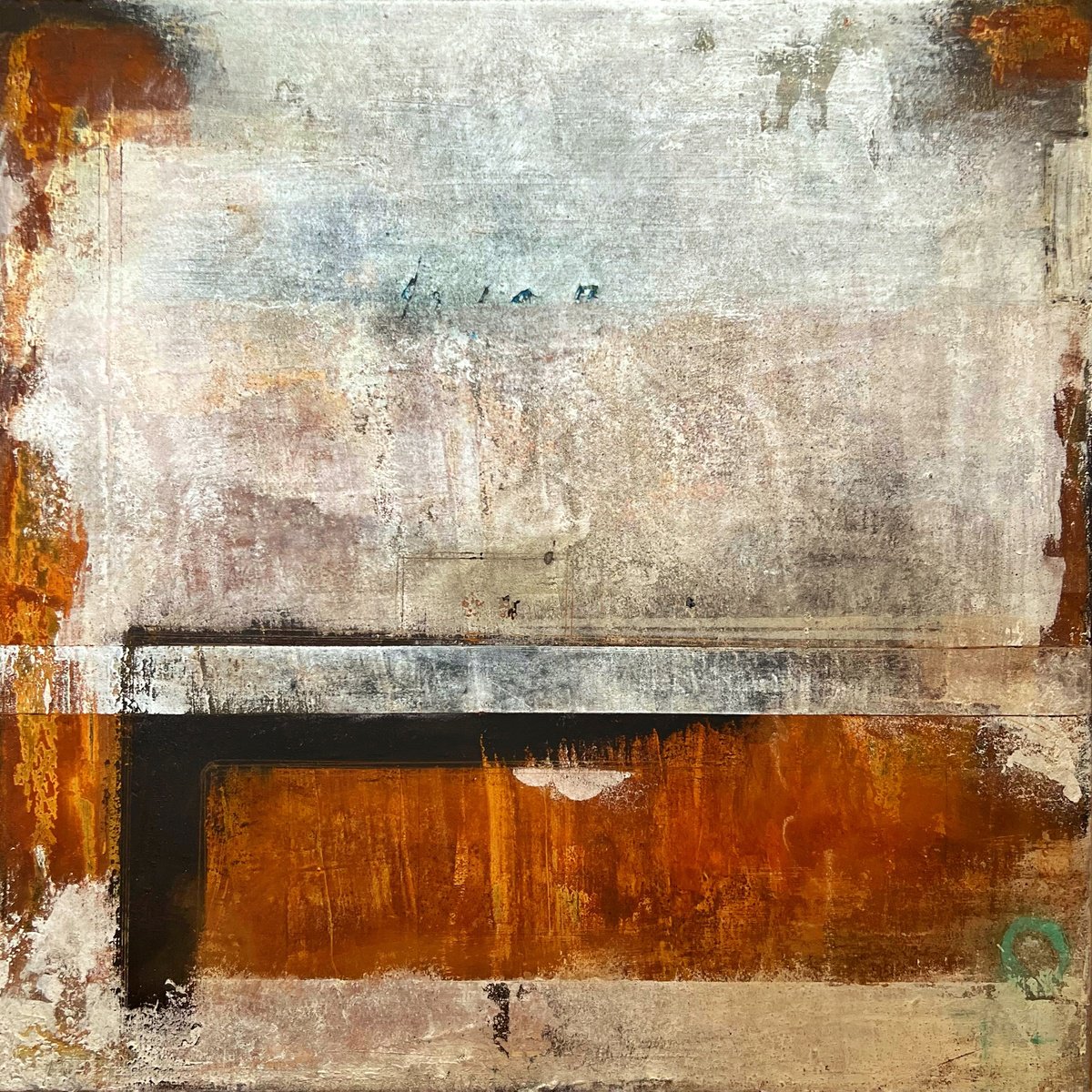 Abstract Painting By Sergio Aranda, 20 X 20", Born Line, Original Artwork