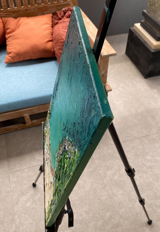 Turquoise Ocean Oil Painting