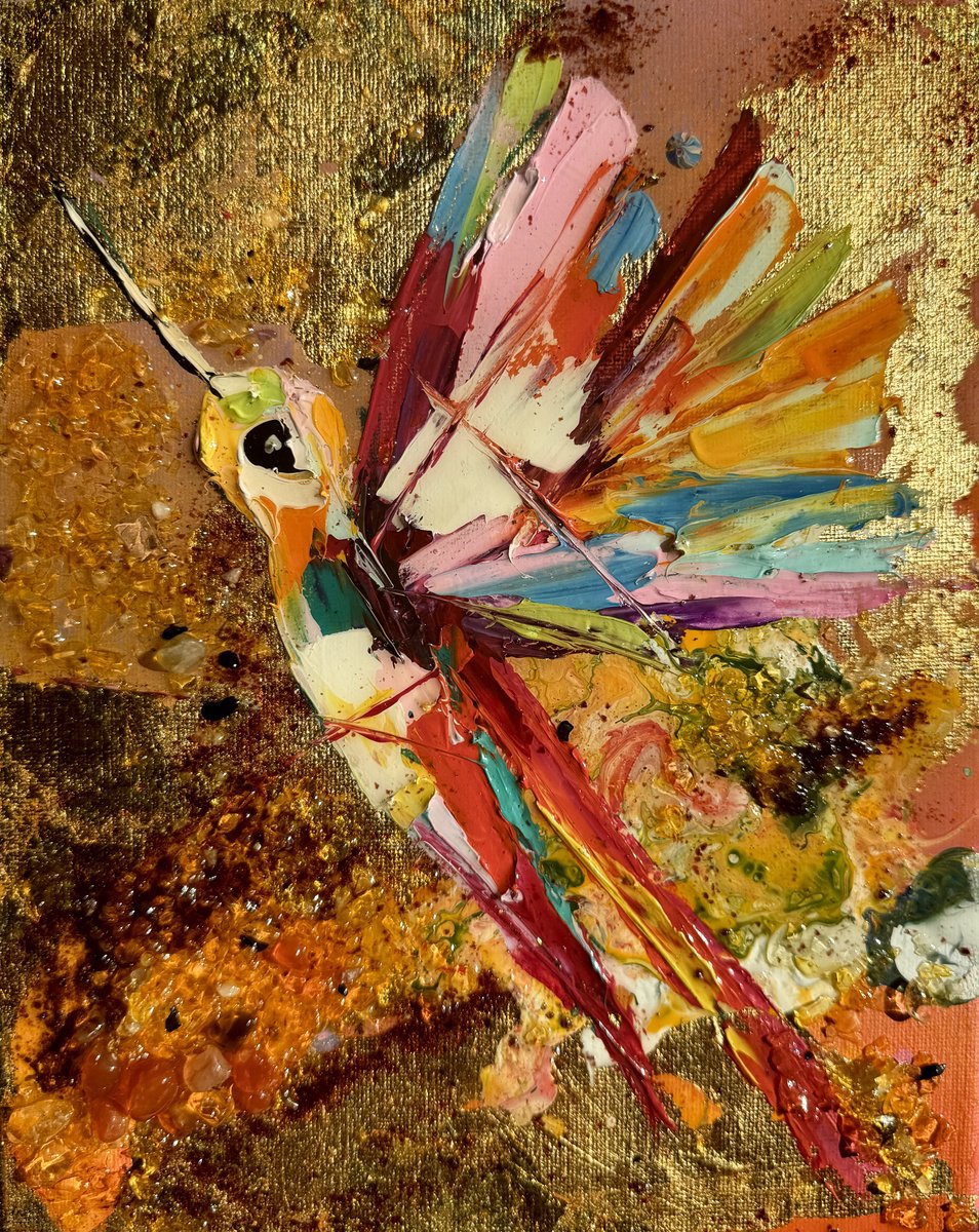 Expressive Painting , Golden Amber By Lina Redford, 8 X 10, Artwork For Sale On Artfinder