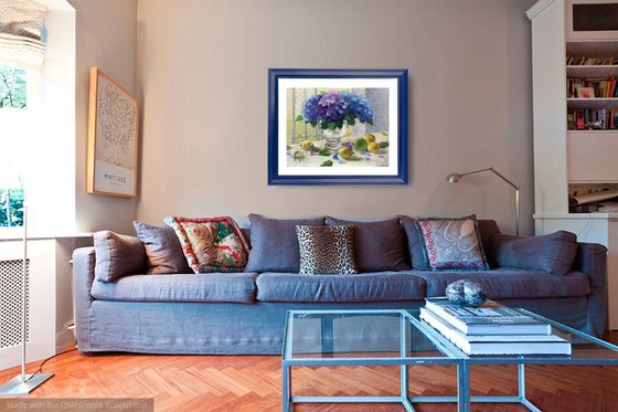 Still Life with Hydrangeas and Lemons