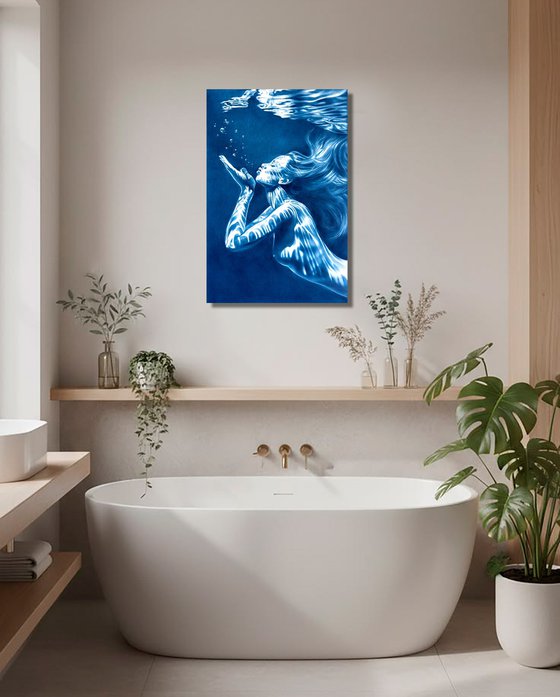 Mermaid's Kiss – Underwater Female in Blue