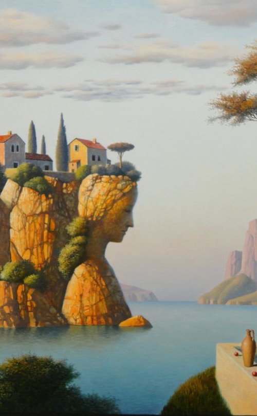 Orange Rock Village 24"x36" by Evgeni Gordiets