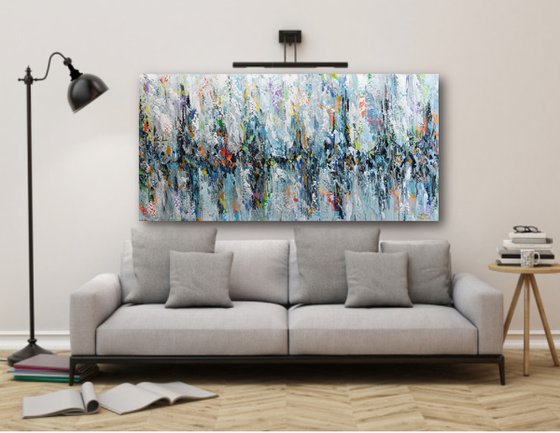 Colors of Hope - Large Abstract Painting, Colorful Contemporary Wall Art Canvas