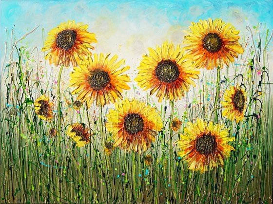 Sunflowers Basking in the Sun