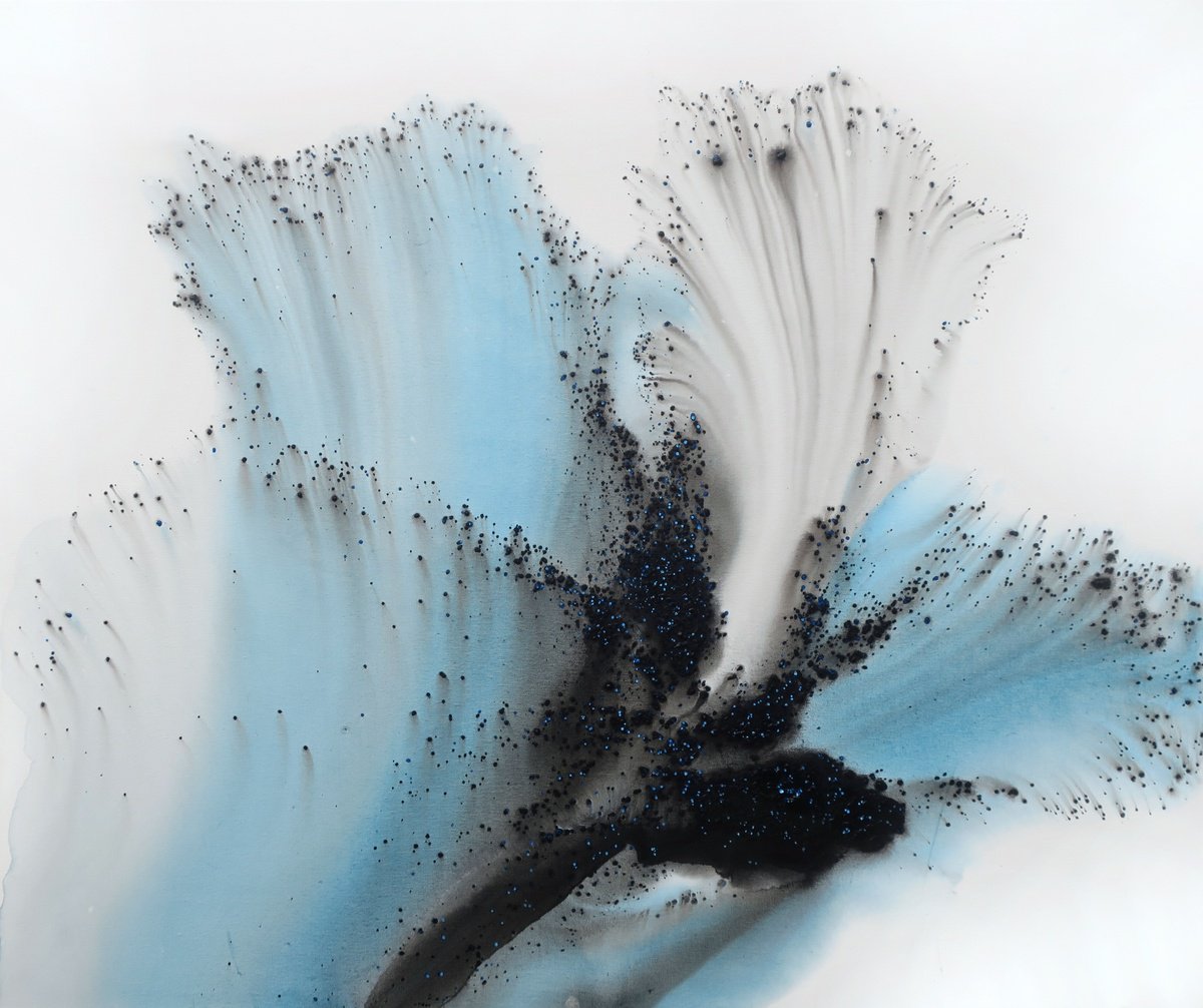 Abstract Landscape Acrylic Painting By Muriel Napoli, 47 X 39", Nature 206, Original Artwork