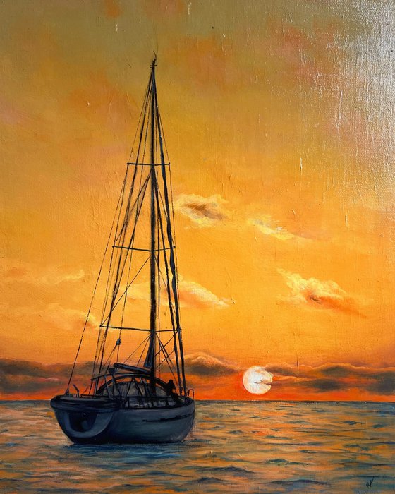 Sailboat at sunset