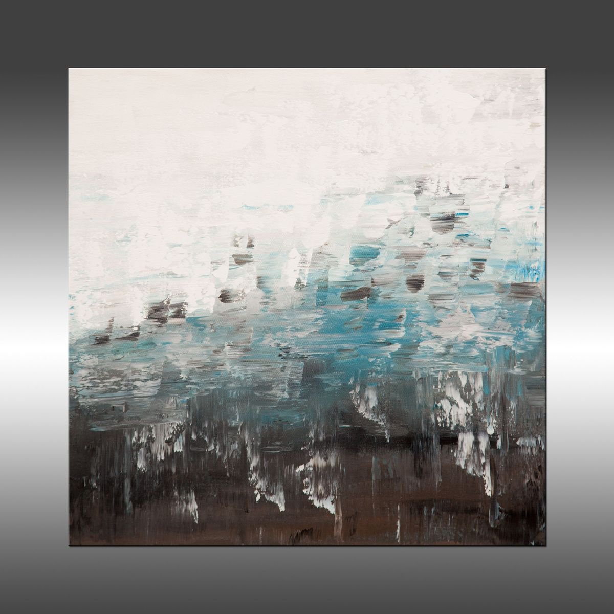 Abstract Acrylic Painting By Hilary Winfield, 20 X 20, Modern Industrial 21, Original Artwork