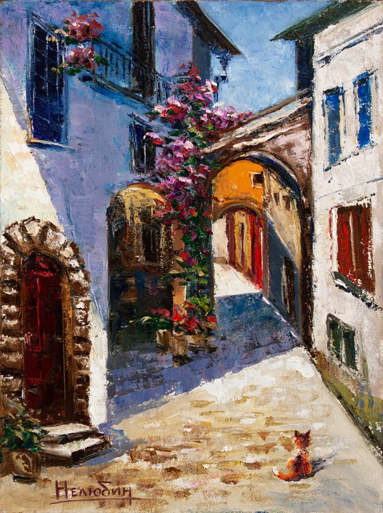 "Sunny day.", city , old town