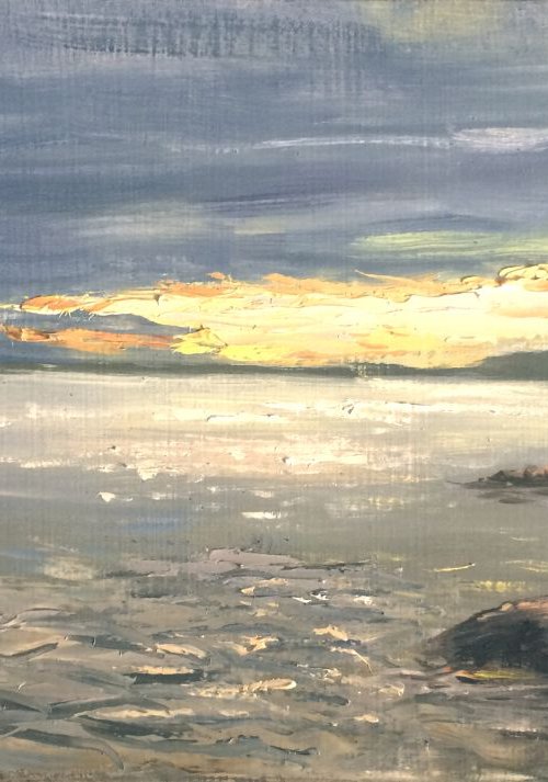 Sunset at Volgo lake. by Irina Sergeyeva
