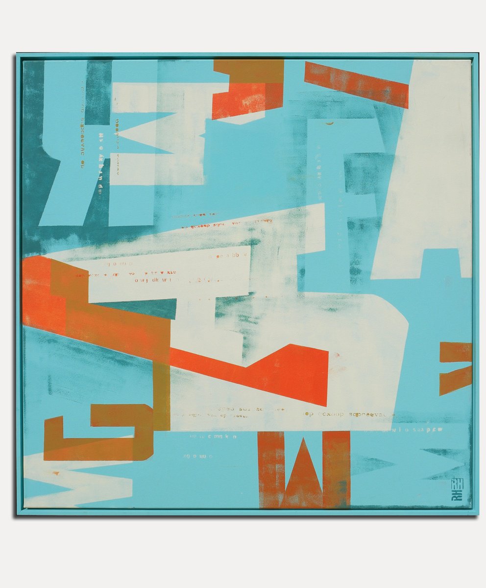 Typopop In Turquoise By Ronald Hunter, 41 X 41, Artwork For Sale On Artfinder