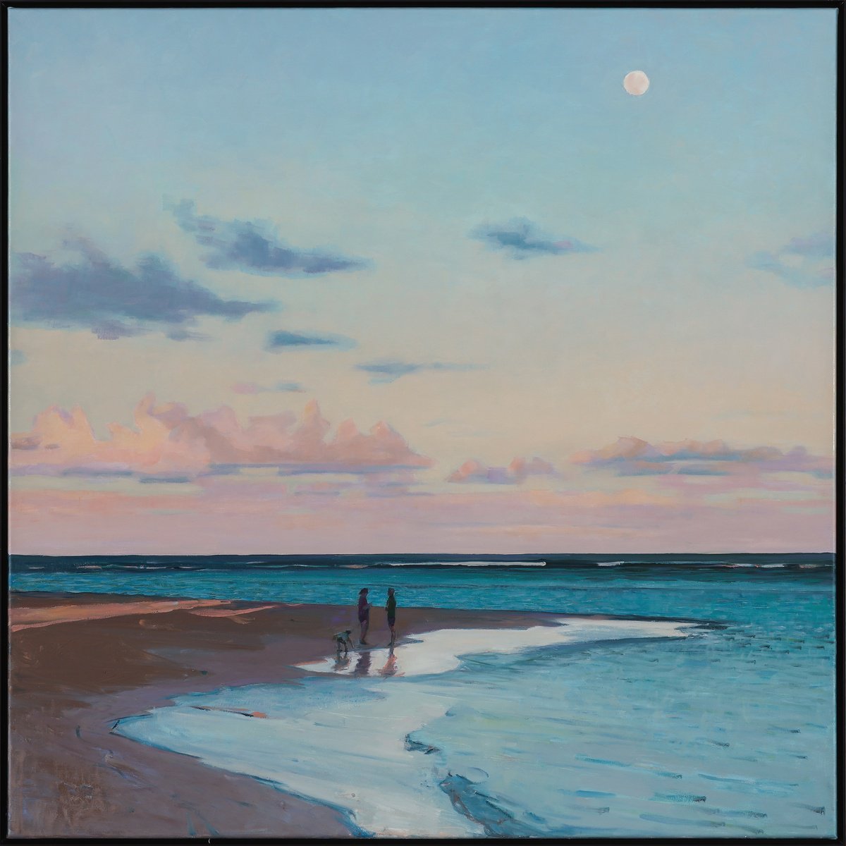 Impressionistic Landscape Oil Painting By Bo Kravchenko, 37 X 37, Sweet Vacation, Original Artwork