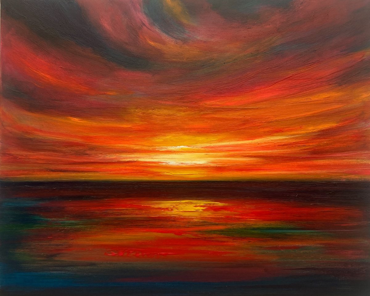 Red Summer Sunset by Julia Everett