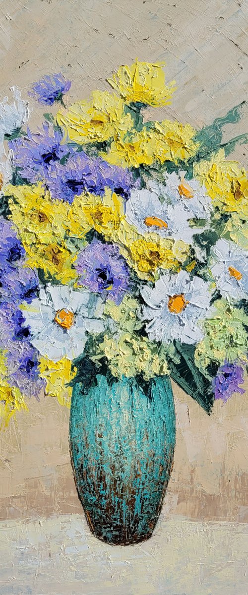 Bouquet in a vase  70x80cm by Tigran Mamikonyan