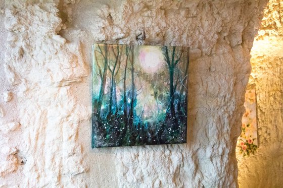 Enchanting Forest, mixed media on canvas, 60x60 cm