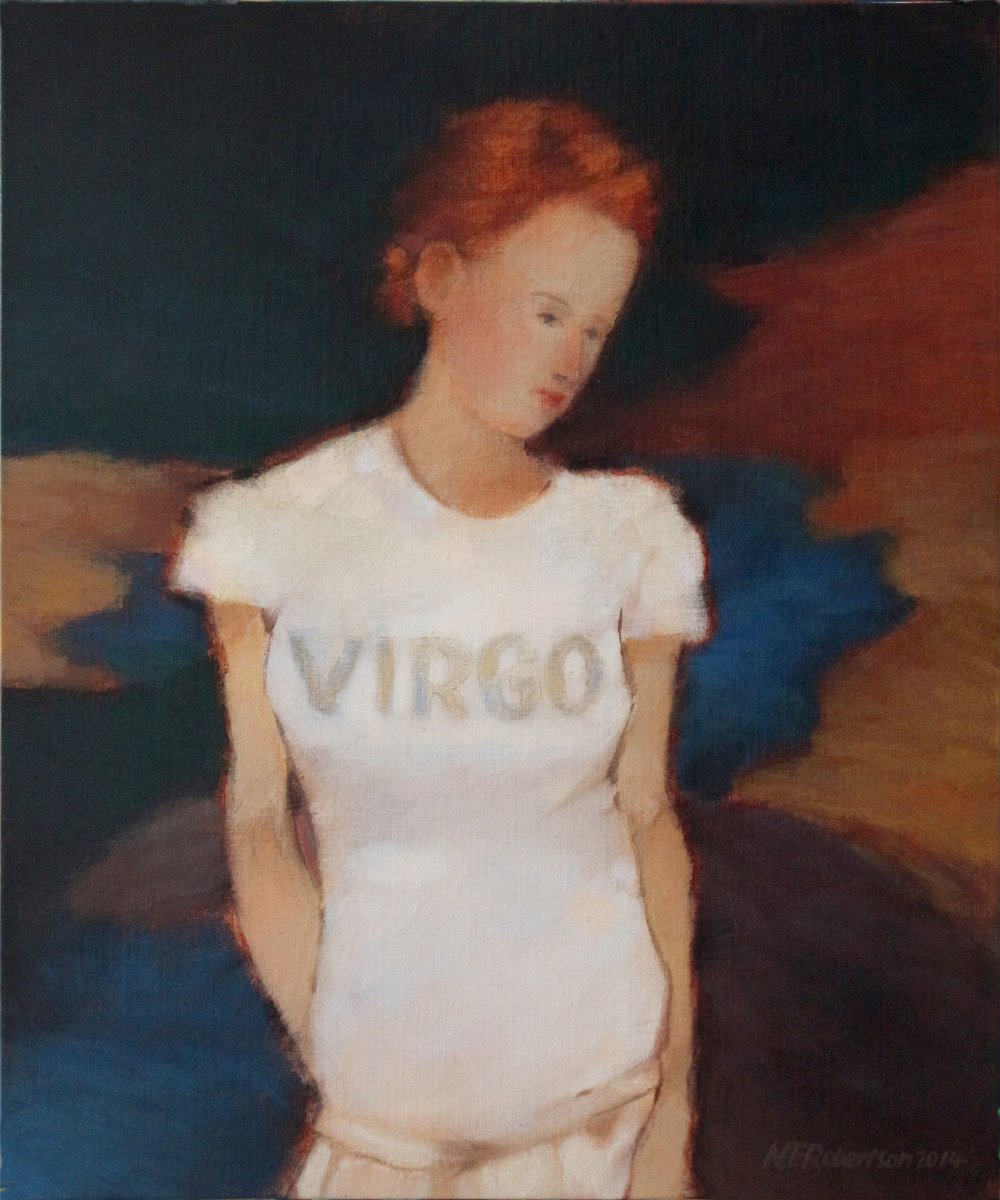 Portrait Acrylic Painting By Nicholas Robertson, 10 X 12", Virgo, Original Artwork