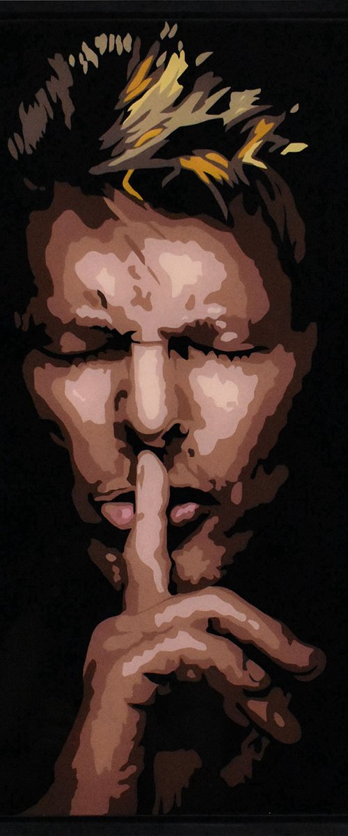 David Bowie framed portrait painting by Robert Kerr