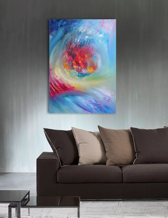 Soft fancy - 50x70 cm,  Original abstract painting, oil on canvas