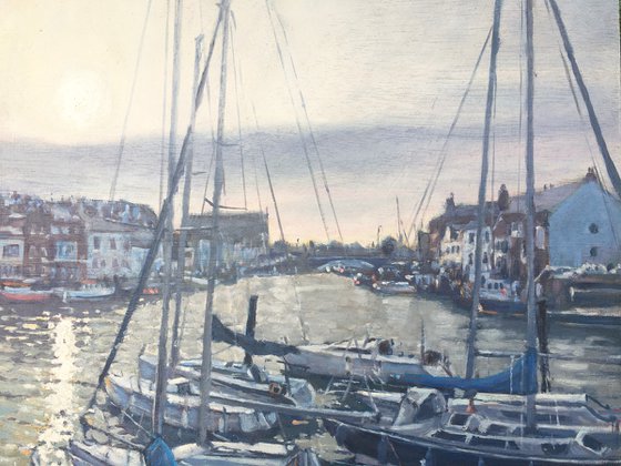 Last light, Weymouth harbour