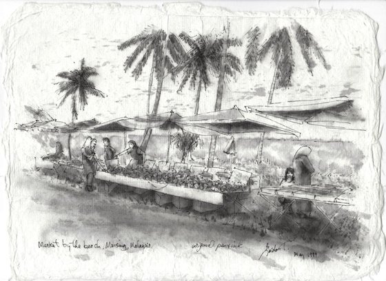 Market by the beach, Mersing