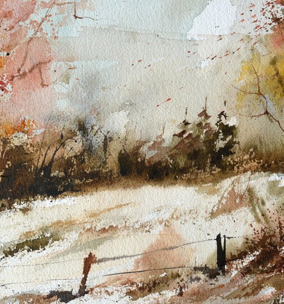 Autumnal path  watercolor