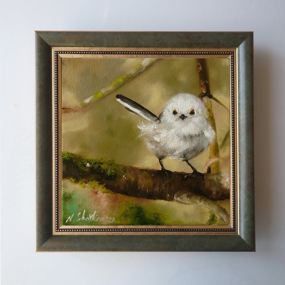 Fluffy white bird painting