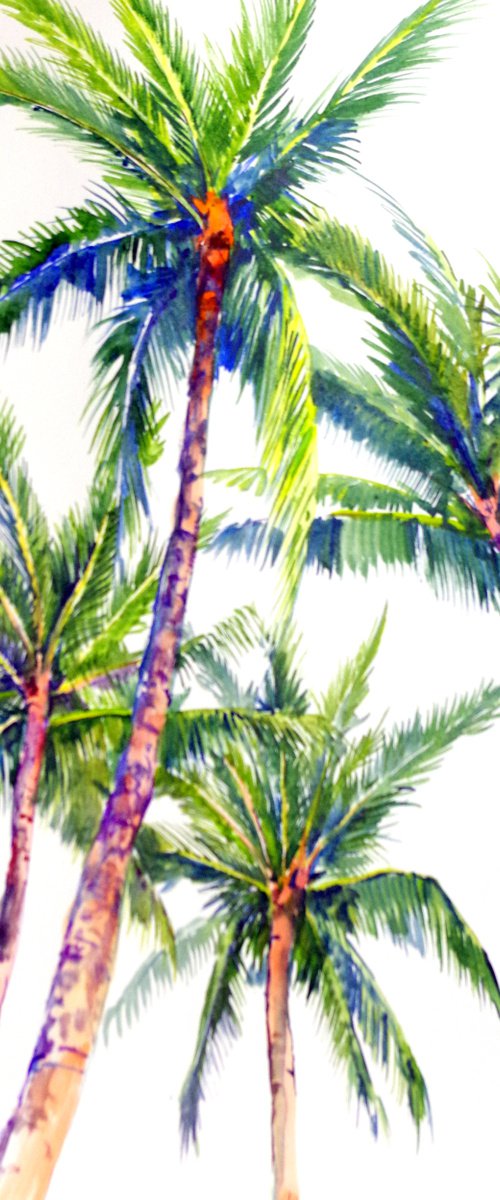 Coconut Palm Trees from the Beach by Suren Nersisyan