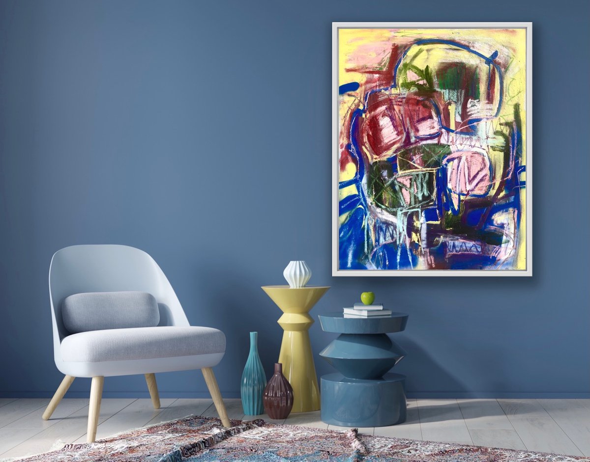 90x70 cm - Abstract painting. abstract expressionism. Abstract art 120. Abstraction. Colo... by Makarova Abstract Art