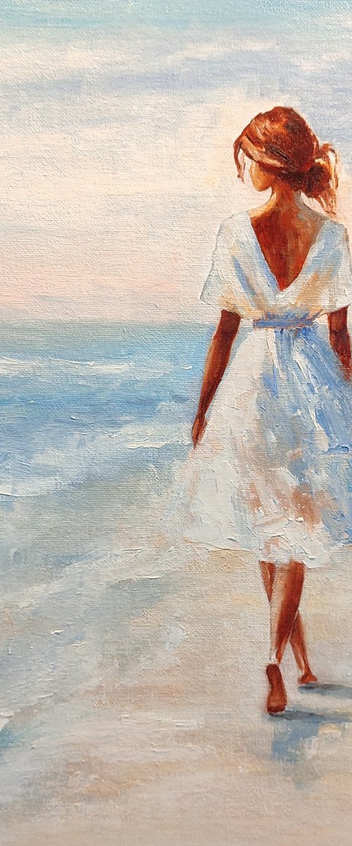 Girl by the sea painting by Yulia Berseneva