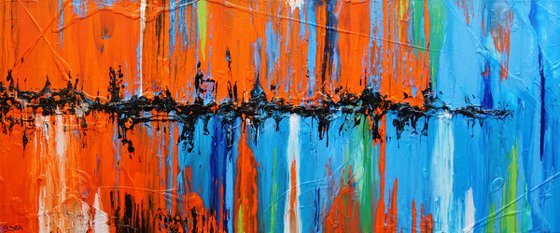 Sunset on the Boulevard 240cm x 100cm Textured Abstract Art