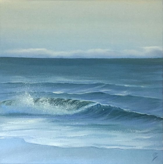 Vero Surf, plein air seascape oil painting on canvas by Eva Volf