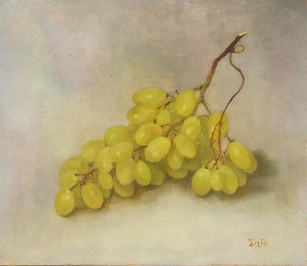 Impressionistic Still Life Oil Painting By Daniela Roughsedge, 11 X 10, A Bunch Of Grapes, Original Artwork