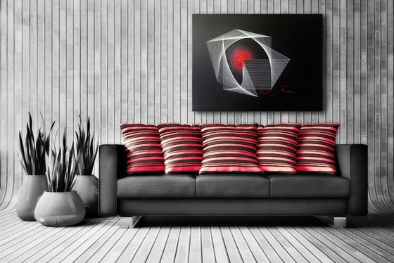 Abstract Red Pulse on Black