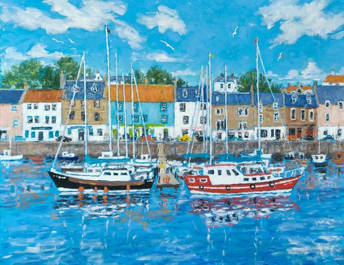 anstruther harbour scene by Colin Ross Jack