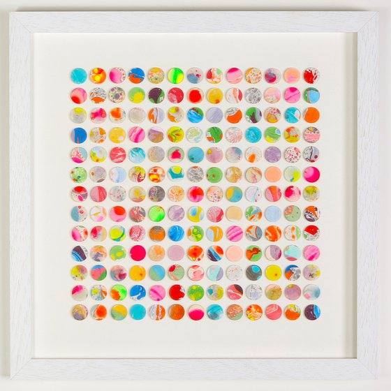 169 marble dots 3D geometric collage painting white