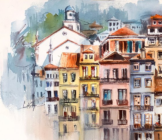 Porto Cityscape Colourful Houses