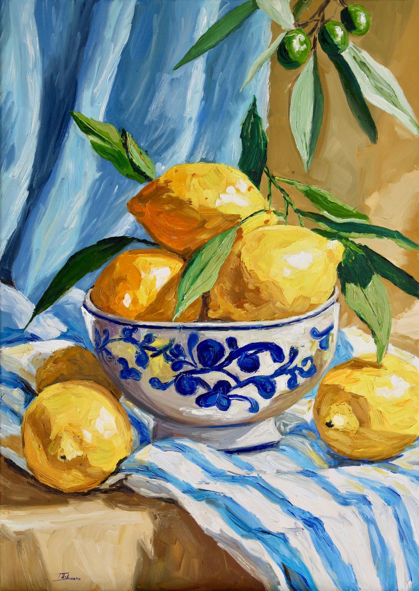 Lemon Bowl By Liza Illichmann, 20 X 28, Artwork For Sale On Artfinder