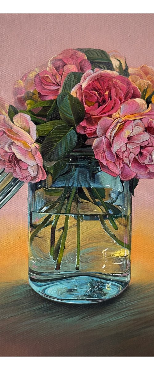 Tender Flowers in Vase by Anastasia Parfilo