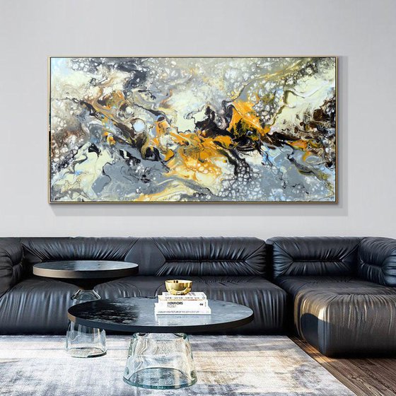 large modern abstract painting art - Follow your dream