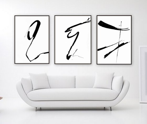 Abstract artwork. Set of 3.