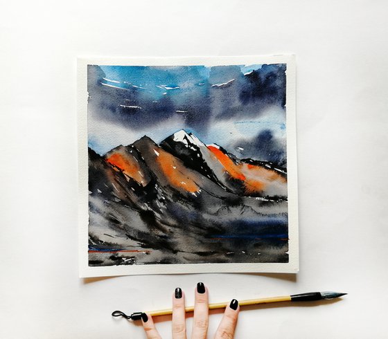 Moutain range painting