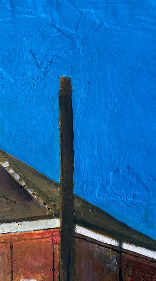 Blue Sky Over Terraced Houses by Andrew  Reid Wildman