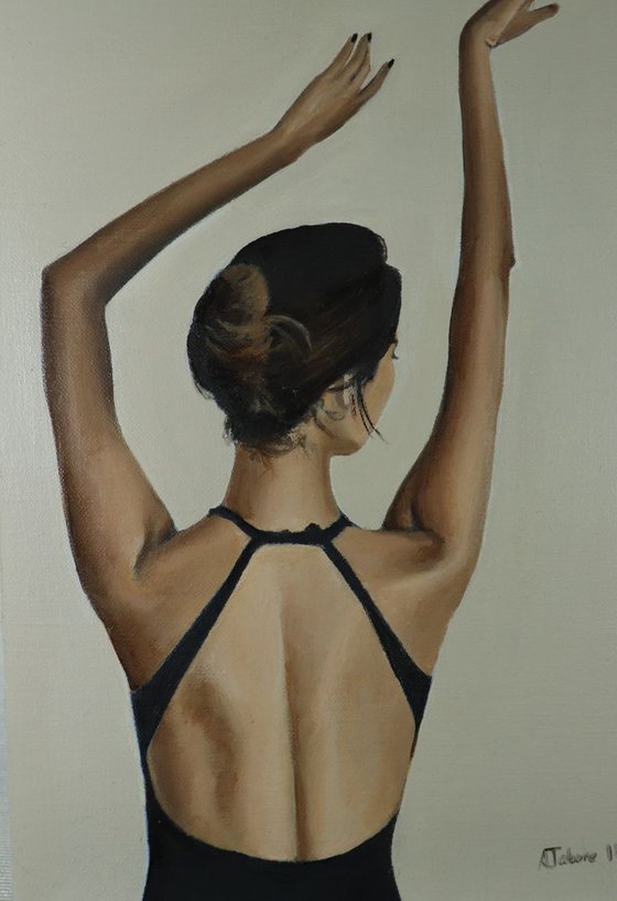 Strenght and Grace, Dance, Ballet Dancer Oil Painting, Ballerina, Framed Art