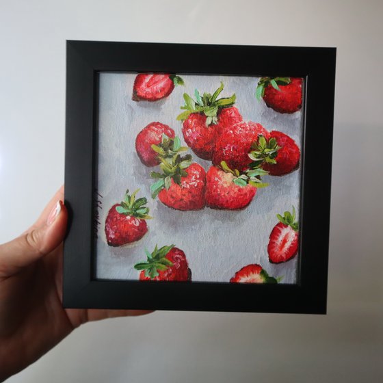 Strawberries painting frame