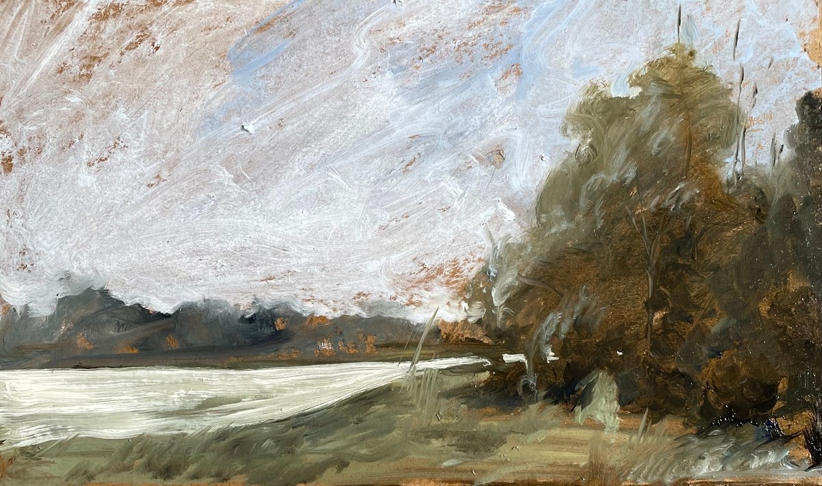 Impressionistic Landscape Oil Painting By Irina Zelenina, 12 X 7, Summer In Nature, Original Artwork